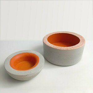 Tσιμεντένιo κυλινδρικό μπολ 12,0 X 6.0 //raimu P Orange - βάζα & μπολ, τσιμέντο, σκυρόδεμα - 4