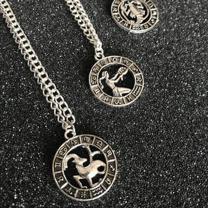 "Zodiac Astrology" Μενταγιόν επάργυρα με Ζώδια - ασήμι, επάργυρα, μακριά, ζώδια, boho - 5