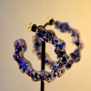 shiny hoops - ρητίνη, ατσάλι, μεγάλα, καρφάκι, φθηνά - 2