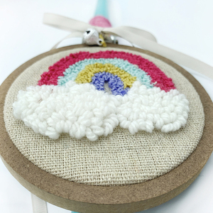 Λαμπάδα Rainbow Punch Needle - λαμπάδες, ουράνιο τόξο, για παιδιά, για μωρά - 2