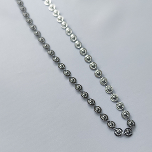 Stainless steel τσόκερ με μικρά φλουριά - ατσάλι, boho, φλουριά