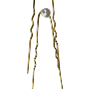 Elegant Pearl Hairpins – Χρυσές Φουρκέτες με Πέρλα - μέταλλο