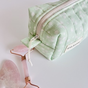 Νεσεσέρ μπαουλάκι σε μικρό μέγεθος, green candy - ύφασμα, χειρός, καλλυντικών, ταξιδίου - 2