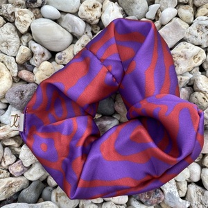 Scrunchie κοκαλάκι σατέν animal print - ύφασμα, animal print, λαστιχάκια μαλλιών - 4