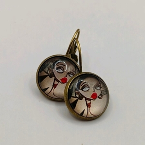 Vintage σκουλαρίκια 14mm girl - μικρά, boho, μπρούντζος - 2