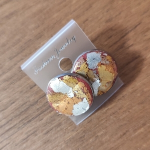 Autumn earrings from polymer clay - φεγγάρι, πηλός, ατσάλι, μεγάλα, καρφάκι