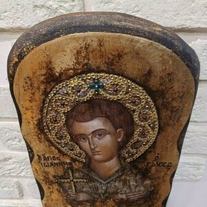 Άγιος Ιωάννης ο Ρώσος *Χειροποίητη εικόνα σε ξύλο* - εικόνες αγίων - 3