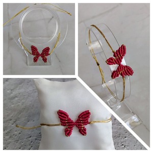 Βραχιόλι χεριού boho macrame πεταλούδα - κορδόνια, πεταλούδα, boho, χεριού, αυξομειούμενα - 3