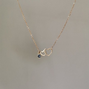 Ατσάλινο κολιέ με καρδιές και Swarovski - καρδιά, swarovski, ατσάλι - 2