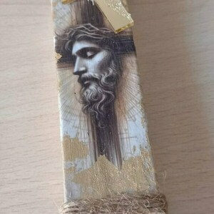 Λαμπαδα χειροποίητη με decoupace Σταυρό - αγόρι, λαμπάδες, για ενήλικες - 4