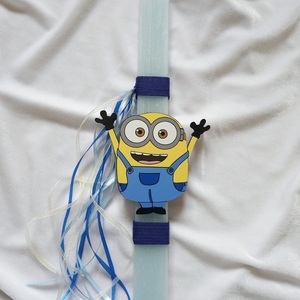 Χειροποίητη αρωματική λαμπάδα Minion, 30 εκατοστά. - αγόρι, λαμπάδες, για παιδιά, ήρωες κινουμένων σχεδίων, για μωρά - 2