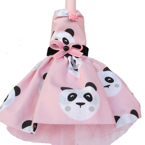 Λαμπάδα με φόρεμα Panda ροζ 40cm - κορίτσι, λαμπάδες, για παιδιά - 2