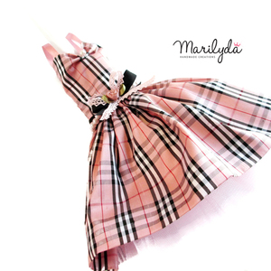 Λαμπάδα με μεταξωτό φόρεμα ροζ "Burberry" 40cm - κορίτσι, λαμπάδες, για παιδιά - 3
