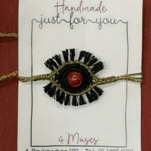 MACRAME βραχιόλι ματάκι - νήμα, μακραμέ, μάτι, boho - 2