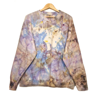 Unisex φουτερ Ice dye Sweatshirt ice blue χρώμα - βαμβάκι, μακρυμάνικες
