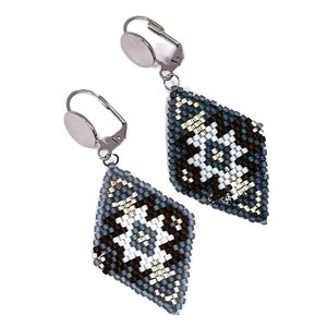 Σκουλαρίκια miyuki ASIA - γυαλί, μακριά, boho, μεγάλα, γάντζος