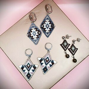 Σκουλαρίκια miyuki ASIA - γυαλί, μακριά, boho, μεγάλα, γάντζος - 3
