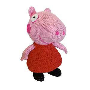 Γουρουνίτσα Peppa pig , πλεκτή χειροποίητη amigurumi ύψους 20 εκ. - κορίτσι, αγόρι, λούτρινα, amigurumi, δώρο γεννεθλίων