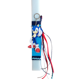Λαμπάδα πλακέ αρωματική Sonic μπρελόκ 32εκ - λαμπάδες, για παιδιά, για εφήβους, ήρωες κινουμένων σχεδίων, games