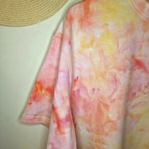Unisex T-shirt Ice dye χρώμα ροδακινί - 3