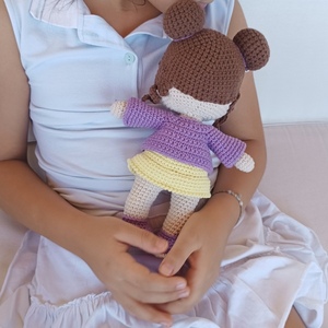 Κούκλα πλεκτή χειροποίητη, amigurumi, ύψους 26 εκ. "Έλενα" - κορίτσι, χειροποίητα, λούτρινα, δώρα γενεθλίων, amigurumi - 3