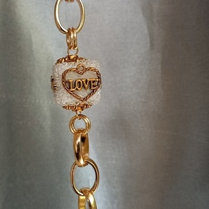 Βραχιόλι κύβος Love λευκό! - αλουμίνιο, καρδιά, boho, χεριού, αυξομειούμενα - 2