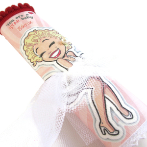 Λαμπάδα "Marilyn" με όνομα και φορεματάκι 30cm - κορίτσι, λαμπάδες, για εφήβους, προσωποποιημένα - 2