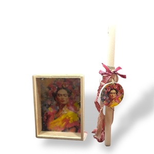 Λαμπάδα Frida - κορίτσι, λουλούδια, λαμπάδες, για εφήβους