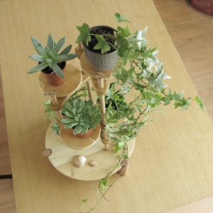 Επιτραπέζια ανθοστήλη - Plant stand model 2 - ξύλο, κασπώ - 4