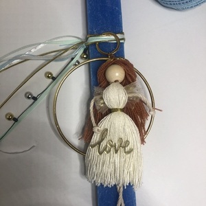 Λαμπαδα macrame doll - κορίτσι, λαμπάδες, πριγκίπισσες, νεράιδες - 4