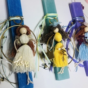 Λαμπαδα macrame doll - κορίτσι, λαμπάδες, πριγκίπισσες, νεράιδες - 5