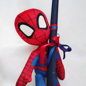 Spiderman- Λαμπάδα με λούτρινο αρκουδάκι 30 εκ. - αγόρι, λαμπάδες, λούτρινα, για παιδιά, παιχνιδολαμπάδες - 2
