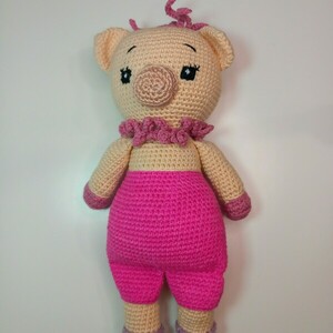 Γουρουνάκι amigurumi ροζ 29 cm - λούτρινα, amigurumi, για παιδιά