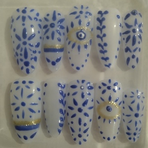 Press on Nails Blue Evil Eye - 2