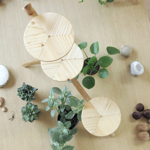 Επιτραπέζια ανθοστήλη - Plant stand model 5 - ξύλο, κασπώ - 4