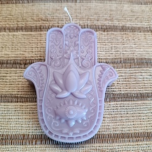 Χέρι Hamsa από φυτικό κερί 9*7cm - αρωματικά κεριά, διακοσμητικά, κεριά - 3