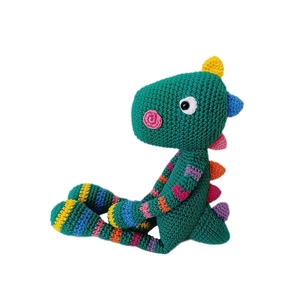 Χειροποίητος πλεκτός δεινόσαυρος 35cm - crochet, λούτρινα, παιχνίδια, δεινόσαυρος, amigurumi - 2