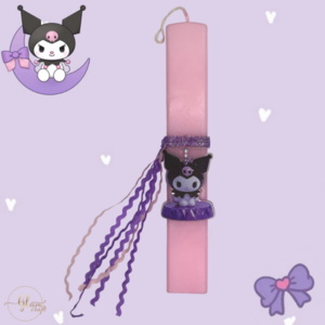 Ροζ λαμπάδα 30 cm με φιγούρα Kuromi. - κορίτσι, λαμπάδες, για παιδιά, για εφήβους, ήρωες κινουμένων σχεδίων - 3