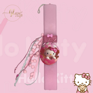 Ροζ λαμπάδα 30 cm με θέμα Hello Kitty - λαμπάδες, για παιδιά, για εφήβους, ήρωες κινουμένων σχεδίων - 4