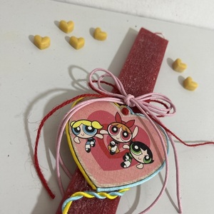 Λαμπάδα Power Puff Girls - καρδιά, κορίτσι, προσωποποιημένα - 3
