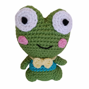 Πλεκτός χειροποίητος βάτραχος (amigurumi) "Squeeze frog " ύψους 11 εκ. - κορίτσι, αγόρι, χειροποίητα, amigurumi