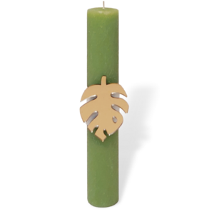 ΛΑΜΠΑΔΑ "TROPICAL LEAF" ΧΡΥΣΟ - κορίτσι, λαμπάδες, για ενήλικες, για εφήβους