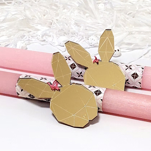 ΛΑΜΠΑΔΑ " POLYGONAL BUNNY" ΧΡΥΣΟ - κορίτσι, λαμπάδες, για ενήλικες, για εφήβους - 2