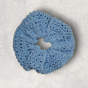 Scrunchie Λαστιχάκι για τα μαλλιά, βαμβακερό, πλεκτό, μονόχρωμο - νήμα, βελονάκι, βαμβακερό νήμα, λαστιχάκια μαλλιών, αξεσουάρ μαλλιών - 3