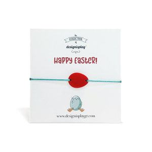 Βραχιόλι "Easter Egg" τιρκουάζ - μαμά, plexi glass, χεριού, αυξομειούμενα