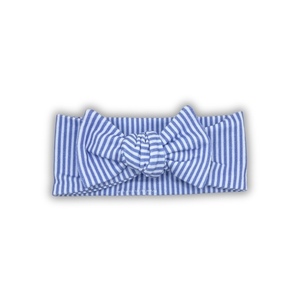 Blue stripes baby bow headband - ύφασμα, ριγέ, κορδέλες μαλλιών, κορδέλες για μωρά
