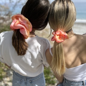 Sunset marble regular scrunchie - ύφασμα, για τα μαλλιά, λαστιχάκια μαλλιών - 4