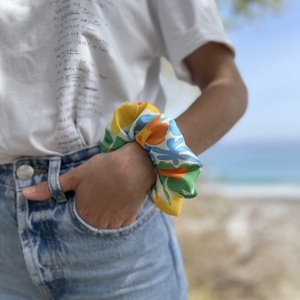 Florence regular satin scrunchie - ύφασμα, φλοράλ, λαστιχάκια μαλλιών - 2
