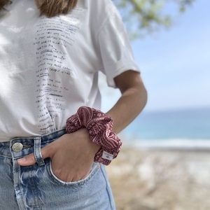 Rosewood regular satin scrunchie - ύφασμα, για τα μαλλιά, λαστιχάκια μαλλιών - 2