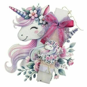 Λαμπάδα Unicorn Girly Flower - κορίτσι, λαμπάδες, σετ, για παιδιά, νεράιδες